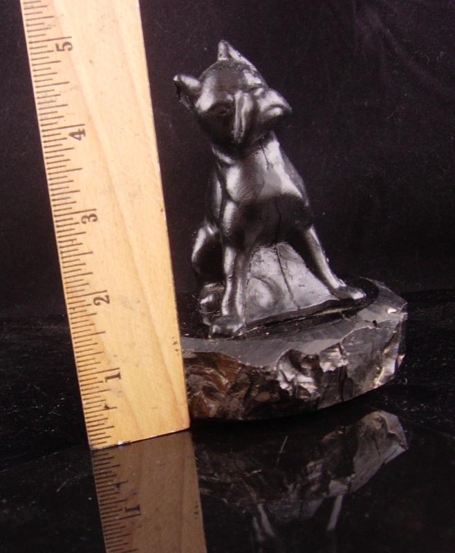 Vintage Dog statue - boxer gift - carved coal - bulldog figurine Animal Lover - mens gift - dog groomer gift - Anthracite folk art