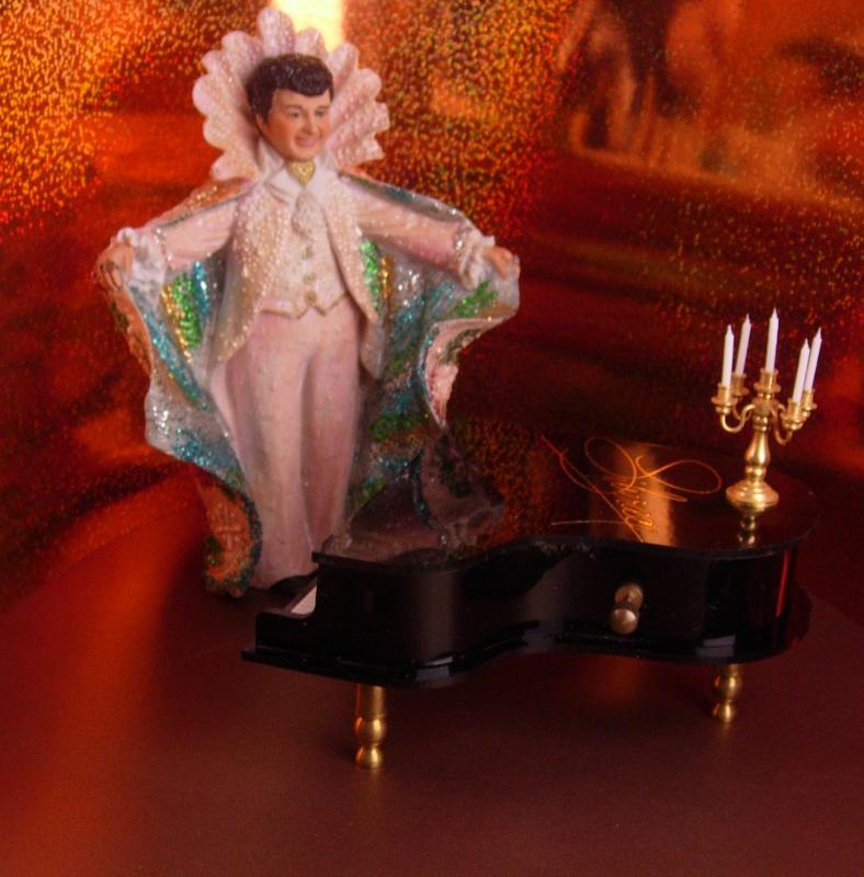 Vintage Liberace figurine - music box - Aldon figurine - candelabra - Grand Piano music box - Mr showmanship - Ltd Edition 1988 gay interest