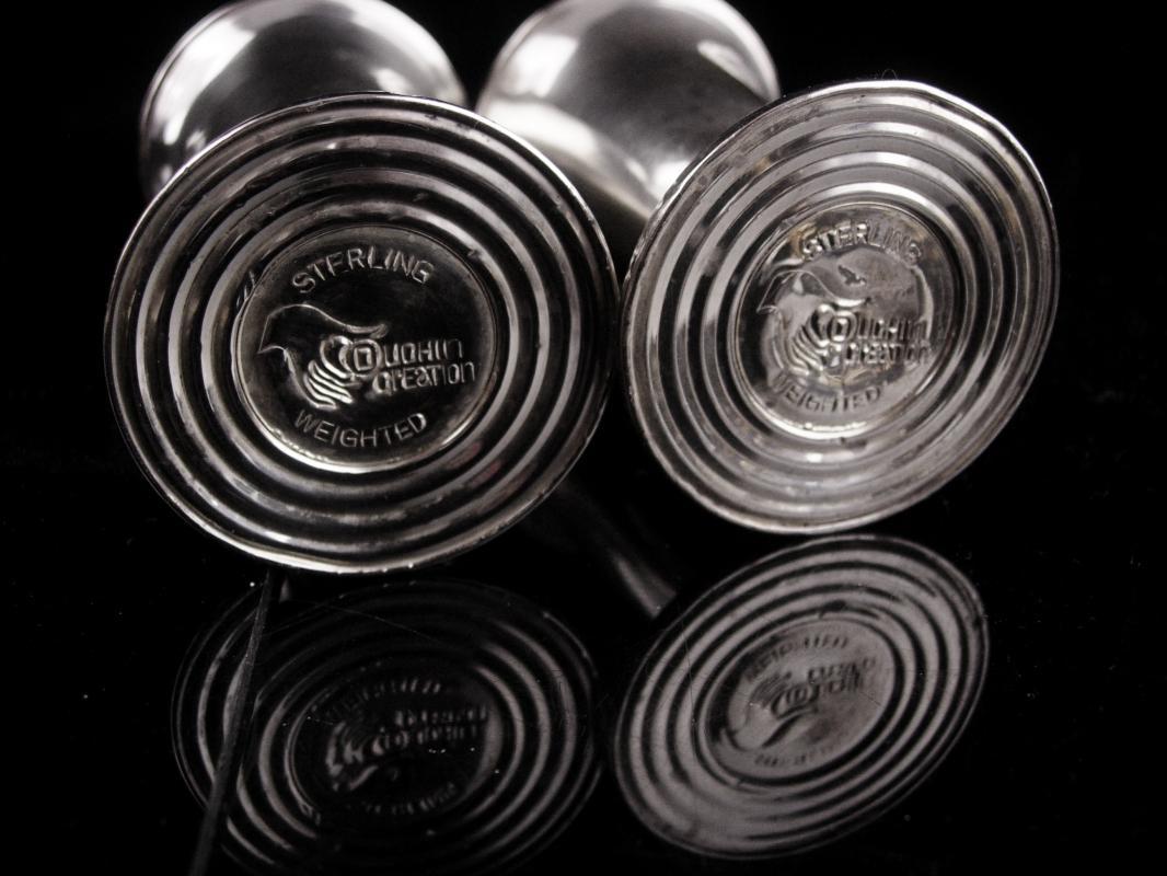 Victorian sterling Salt Pepper Shaker set - vintage sterling set - tall fancy design - Duchin marked sterling - vintage silver wedding gift