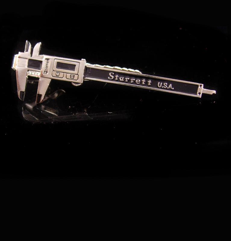Vintage Caliper tieclip / micrometer tie bar / starrett Industrial Tool / machinist gift / Carpenter handyman mens cool silver gift Tie bar
