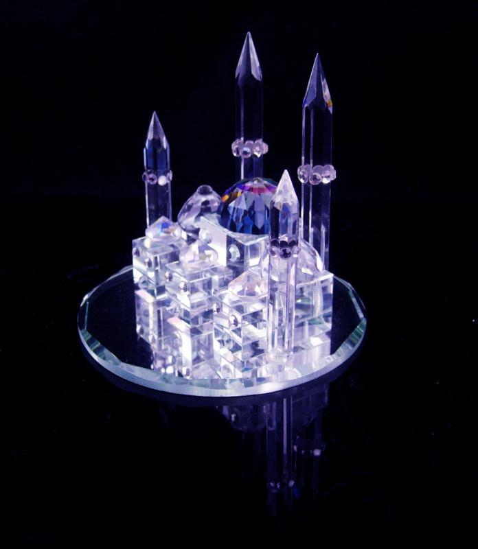 Swarovski Taj Mahal - miniature crystal palace - Ottoman Empire - mirror base - Persian wedding palace - mausoleum architecture shrine