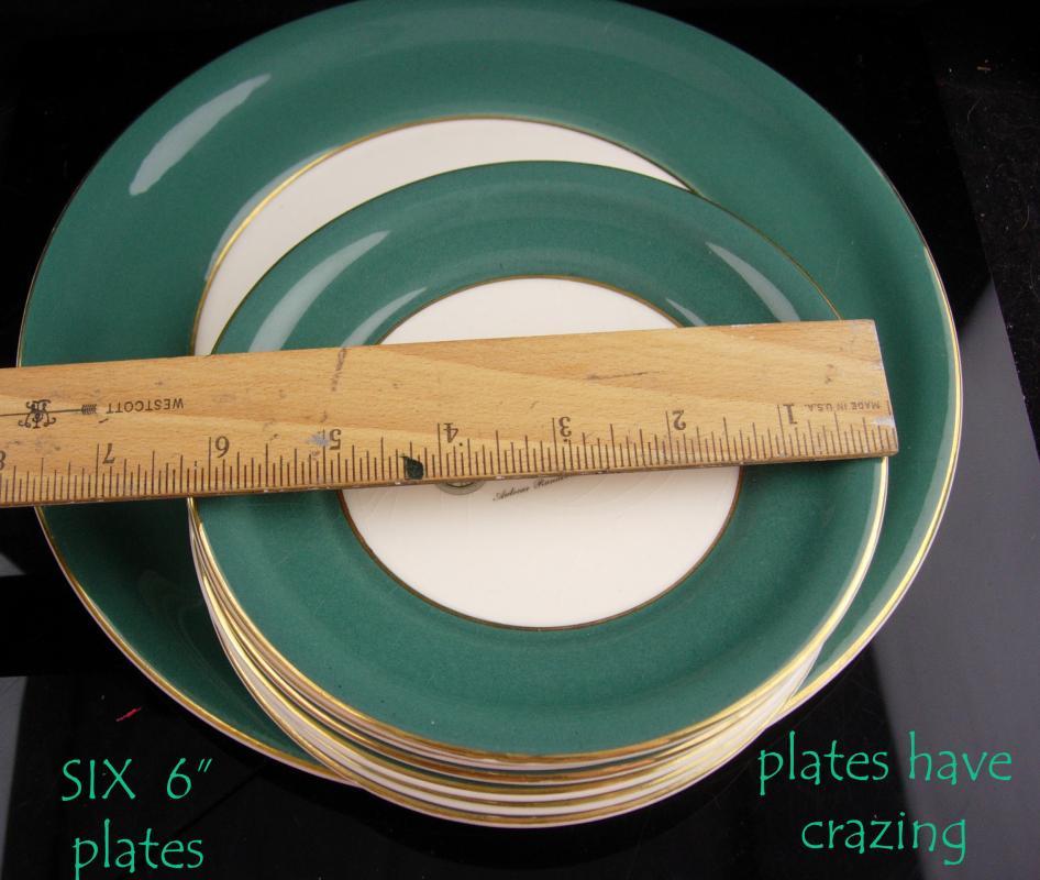 Vintage Antique automobile cake plate set - Vintage Harker car pottery - 22kt gold - Autocar Runabout -selden durea motor wagon - Winton