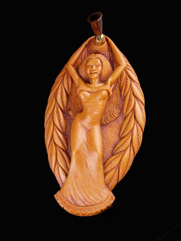 Hula Girl Pen Holder - Vintage Desk set - erotic nude - Hawaii souvenir