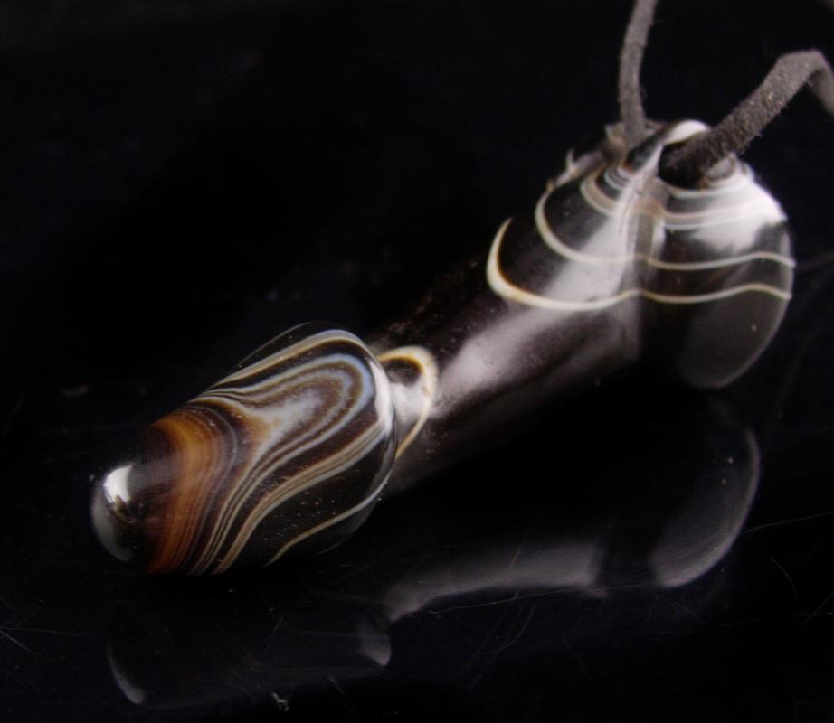 Male Figural Pendant / phallic necklace / Vintage Banded Agate / Talisman / Gay Interest / erotic figural / Phallus Bachelorette mature