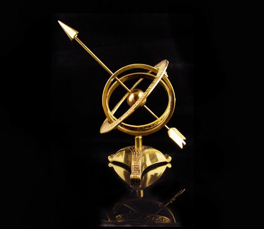 Vintage Nautical Sphere - Brass Armillary Globe - Sailor gift - desk accessory -