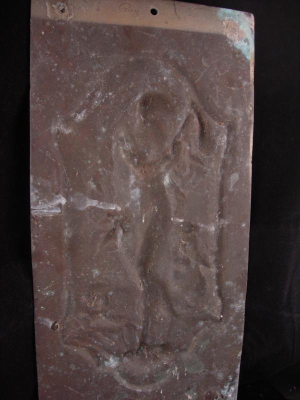 Neptune Antique Relief Plaque - Greek God & Cherub - 16