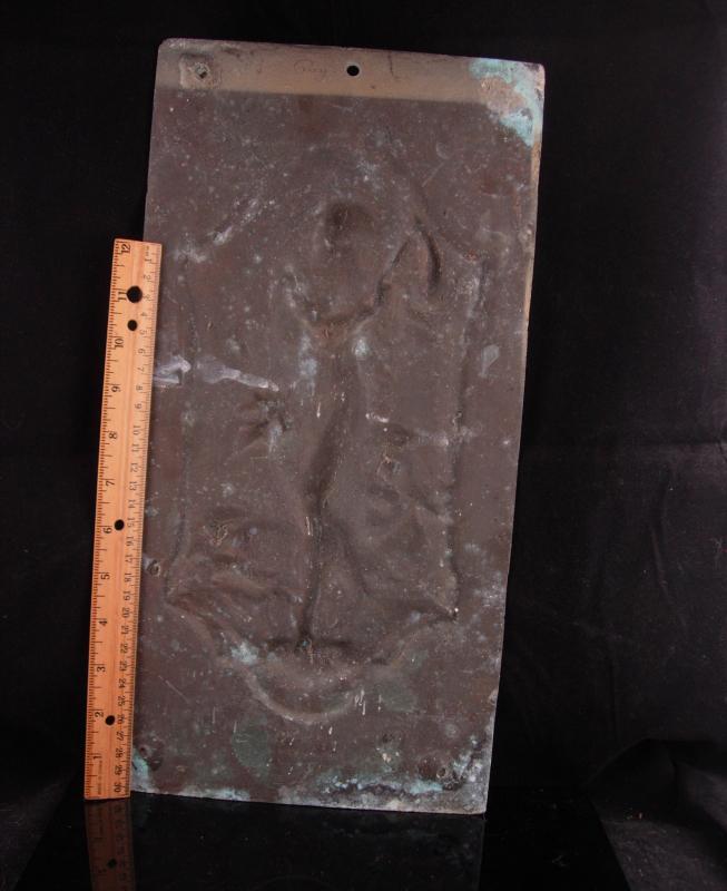 Neptune Antique Relief Plaque - Greek God & Cherub - 16