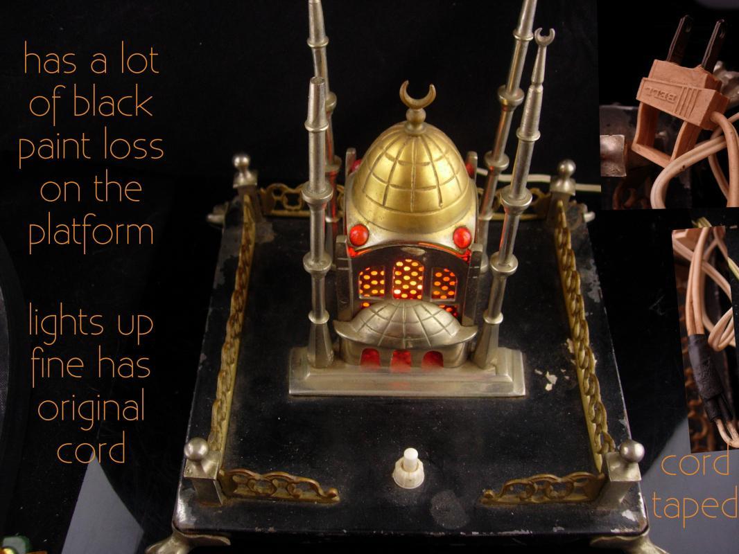 1920s Taj Mahal miniature building Ottoman Empire electric jewel claw foot base