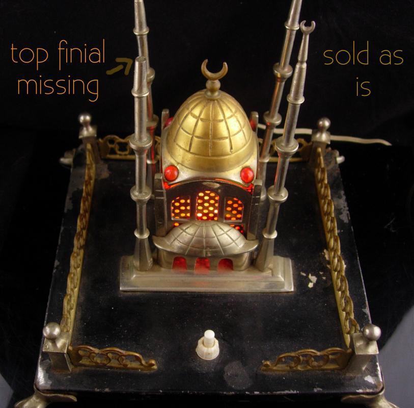 1920s Taj Mahal miniature building Ottoman Empire electric jewel claw foot base