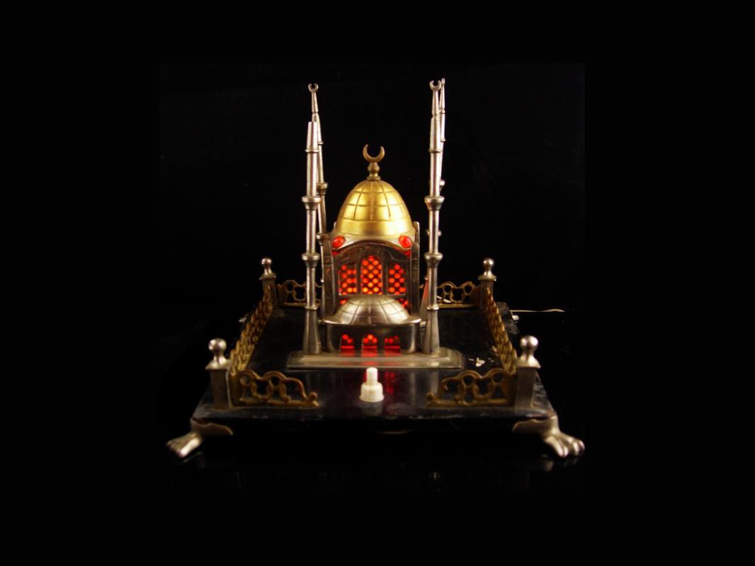 1920s Taj Mahal miniature building Ottoman Empire electric jewel claw foot base