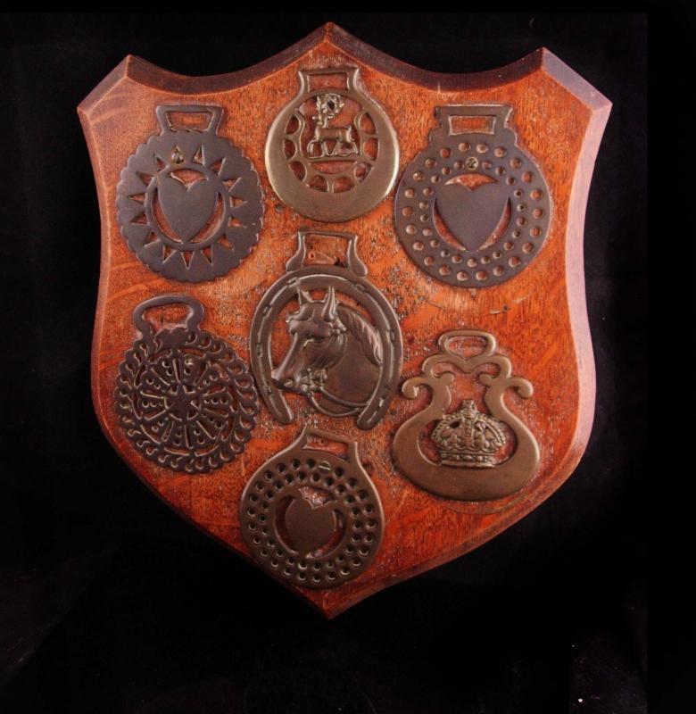 Vintage Horse medallion Plaque horse bridle medals hanging wall harness trophy