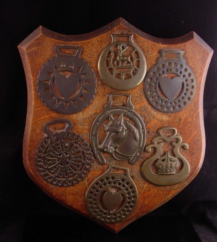 Vintage Horse medallion Plaque horse bridle medals hanging wall harness trophy