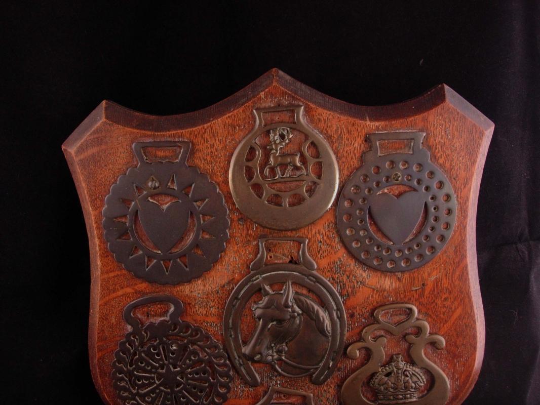 Vintage Horse medallion Plaque horse bridle medals hanging wall harness trophy