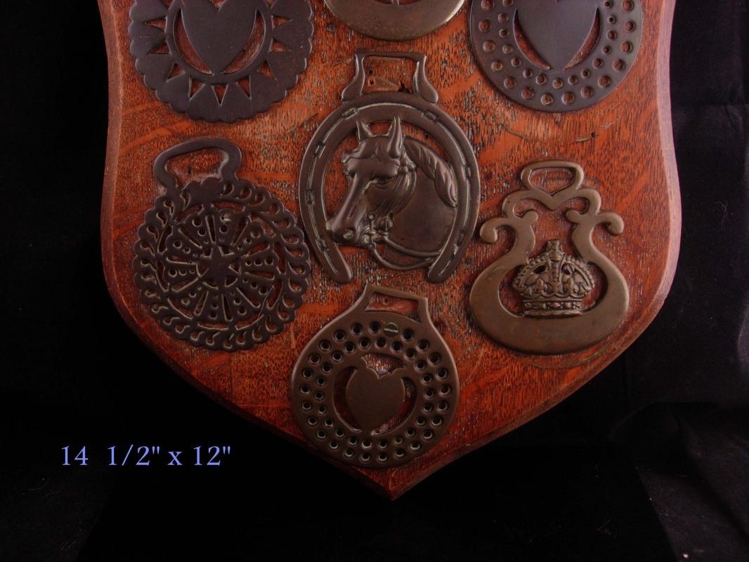 Vintage Horse medallion Plaque horse bridle medals hanging wall harness trophy