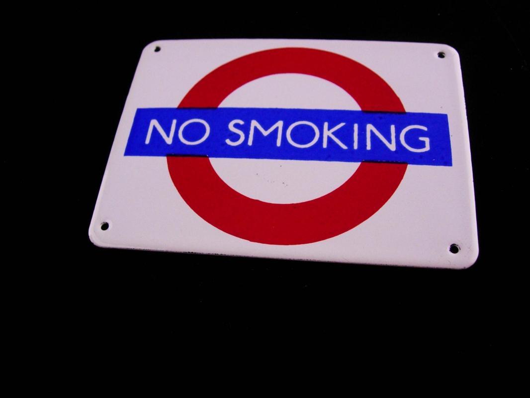 Vintage Enamel No Smoking Sign - Garnier Gifts London - novelty miniature metal sign