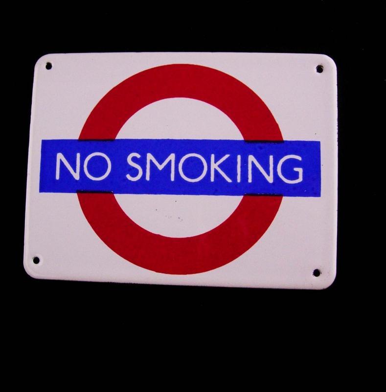 Vintage Enamel No Smoking Sign - Garnier Gifts London - novelty miniature metal sign