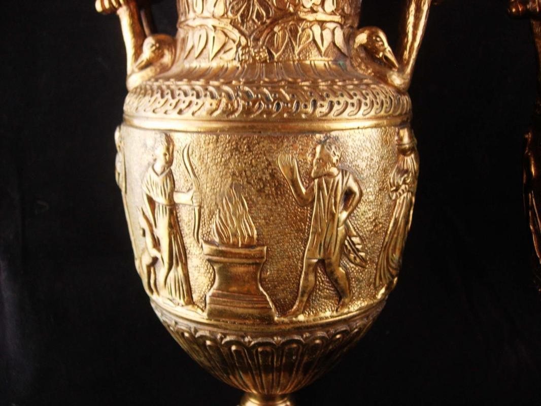 Antique greek Urns - erotic mantle sconce - 14