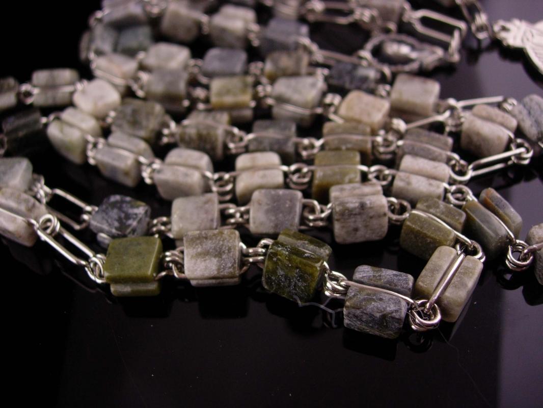 Irish Rosary - Connemara Marble - Irish wedding - celtic cross - Silver Crucifix - Irish Blessing -Ireland Gift