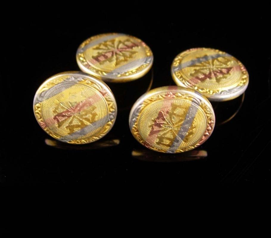 Antique Blackhills gold Cuff links Victorian Talon Grip Trade Mark Cufflinks Rose gold groom cufflinks Fine estate Jewelry blackhills