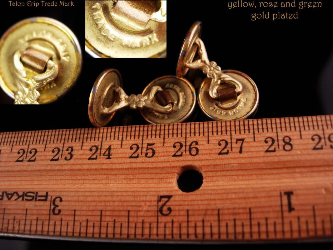 Antique Blackhills gold Cuff links Victorian Talon Grip Trade Mark Cufflinks Rose gold groom cufflinks Fine estate Jewelry blackhills