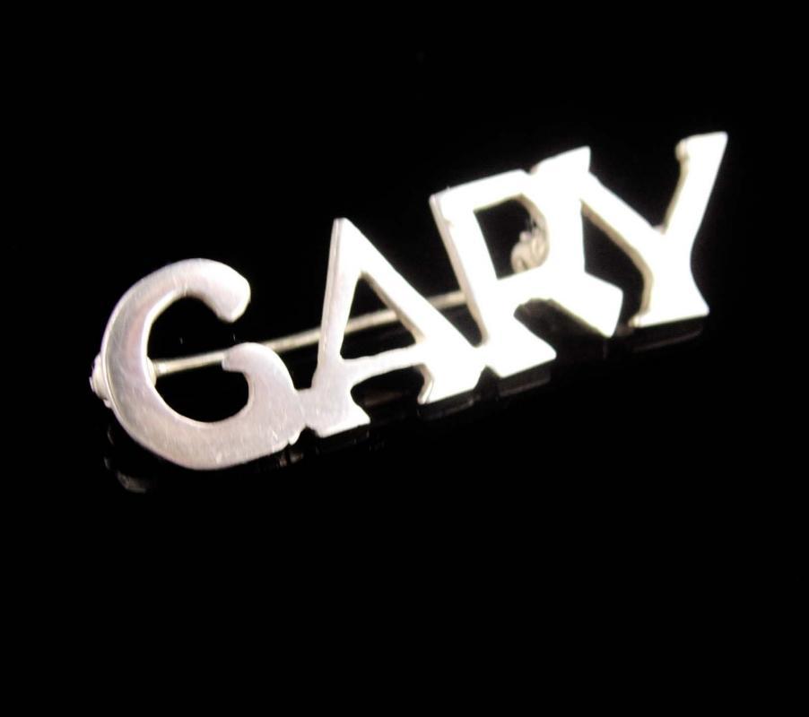 Vintage Sterling Gary Brooch - personalized gift - Cary name pin - silver pin - sweetheart sentimental personalized name pin estate jewelry