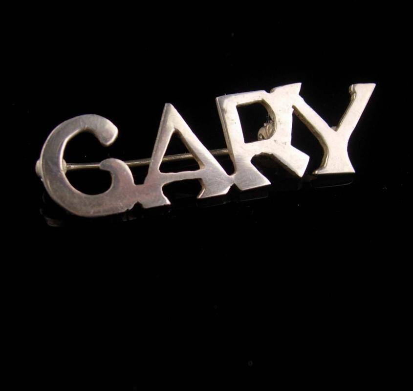 Vintage Sterling Gary Brooch - personalized gift - Cary name pin - silver pin - sweetheart sentimental personalized name pin estate jewelry