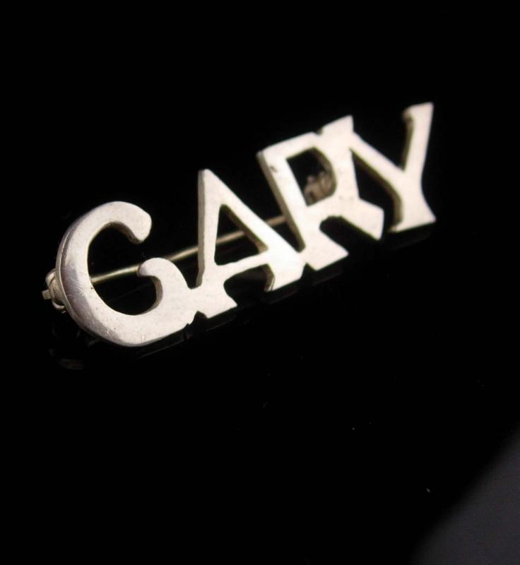 Vintage Sterling Gary Brooch - personalized gift - Cary name pin - silver pin - sweetheart sentimental personalized name pin estate jewelry
