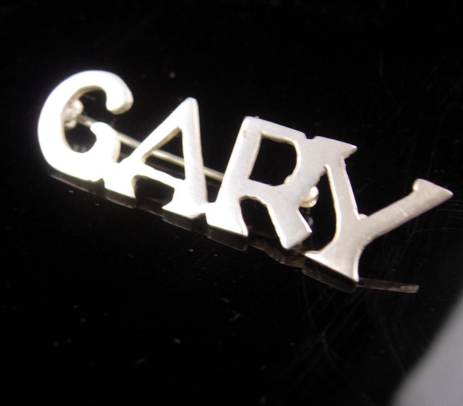 Vintage Sterling Gary Brooch - personalized gift - Cary name pin - silver pin - sweetheart sentimental personalized name pin estate jewelry