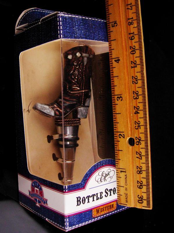 Cowboy Bottle stopper - Vintage Texas Boot Pourer - wine novelty gift - bachelor party - stocking stuffer
