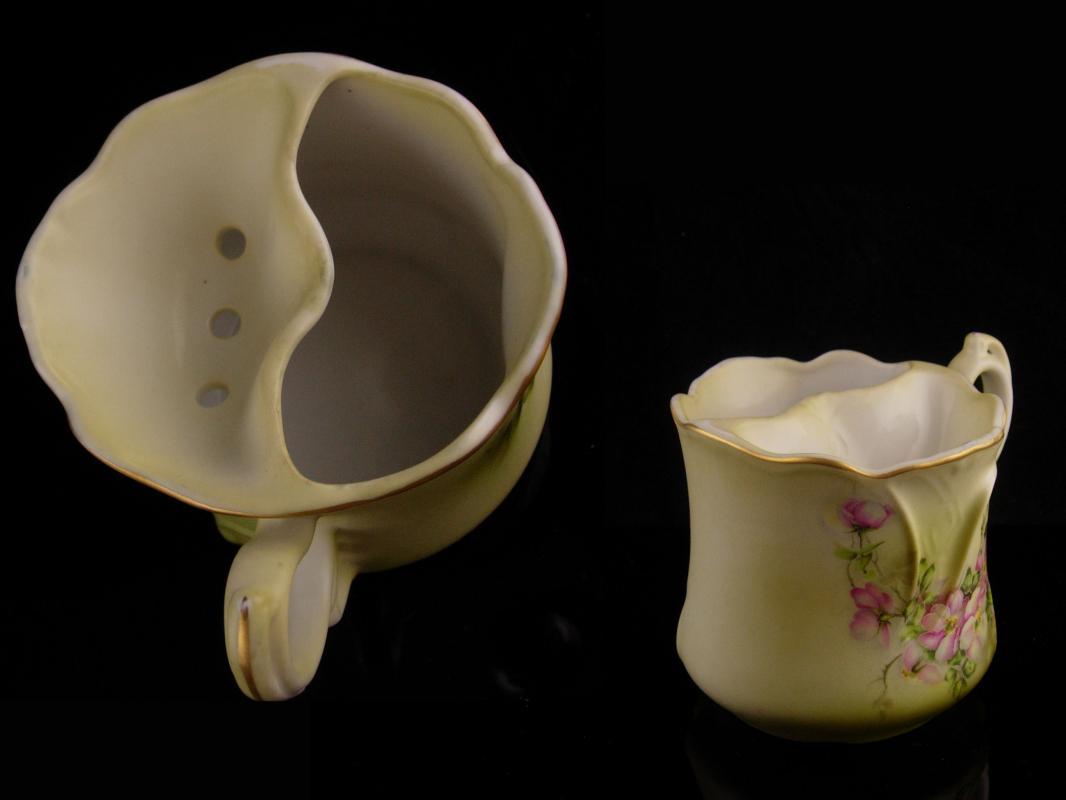 Antique Moustache cup - handpainted mustache cup - nippon signed - gift for him - vanity accessory