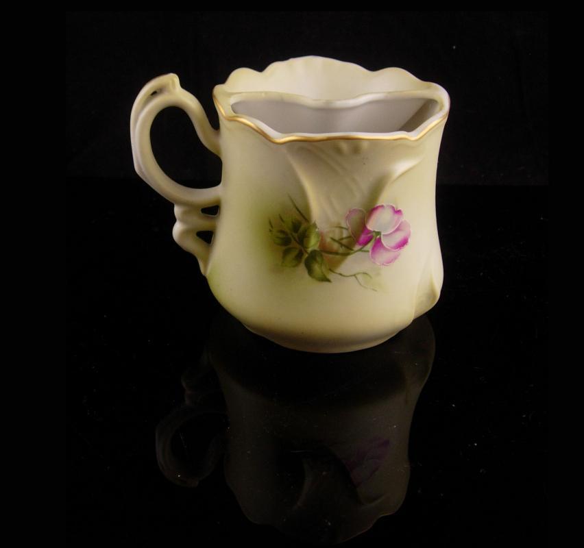 Antique Moustache cup - handpainted mustache cup - nippon signed - gift for him - vanity accessory