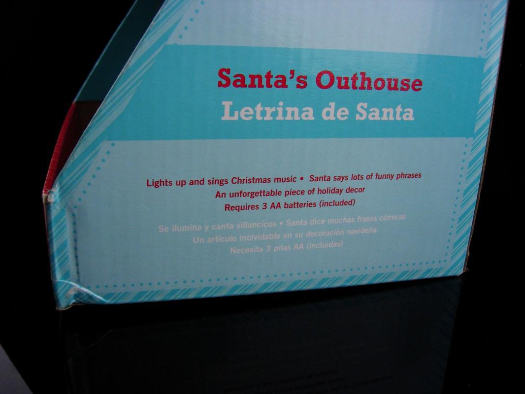 Christmas Gag Gift - Santas outhouse - lights up - naughty sayings -