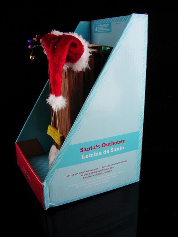 Christmas Gag Gift - Santas outhouse - lights up - naughty sayings -