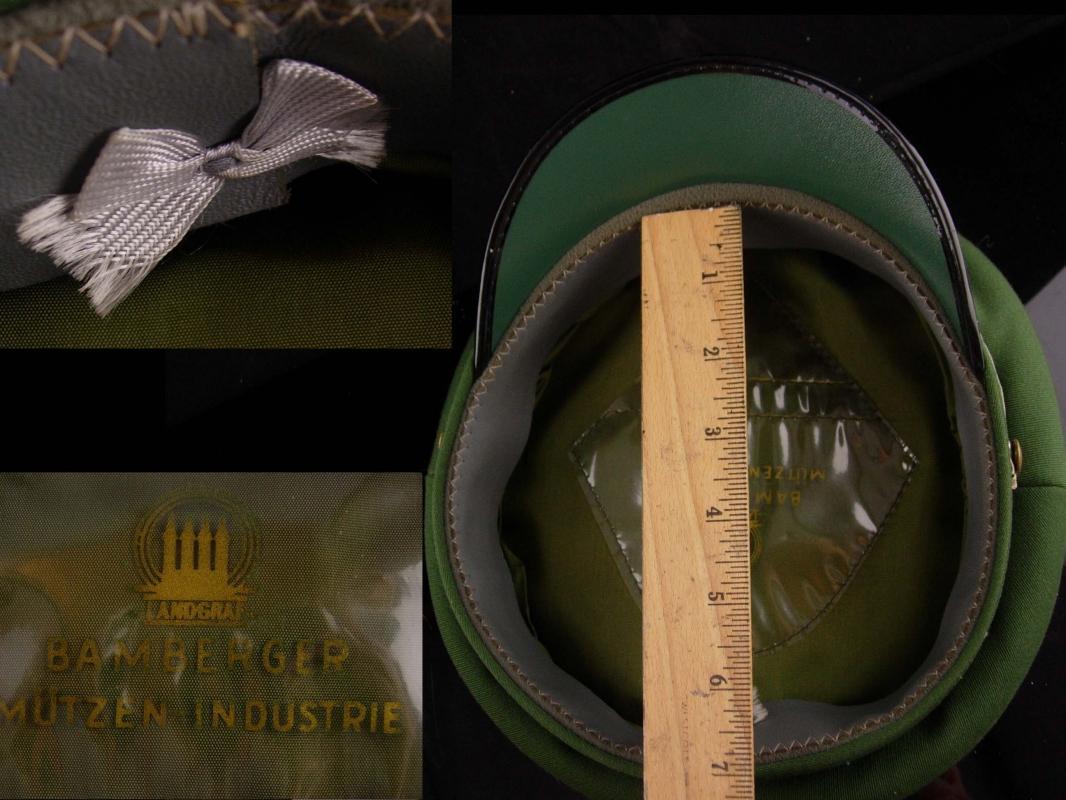 Vintage German Visor Cap - Bamberger Mutzen industrie - green military wool hat