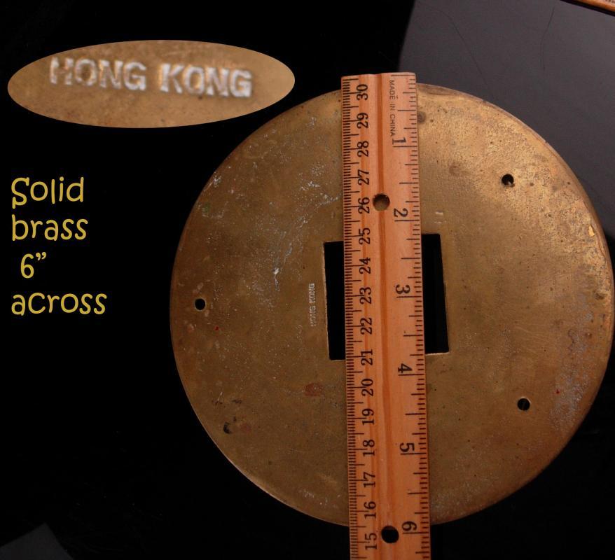 Large 1950's Chinese Doorknocker - Brass welcome plate - Good luck gift - Hong kong maker - housewarming gift