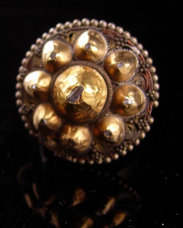 Vintage 9 Diamond ring - bizarre history - genuine stones size 7 1/2 gold one of a kind - cluster 14kt gold harem jewelry