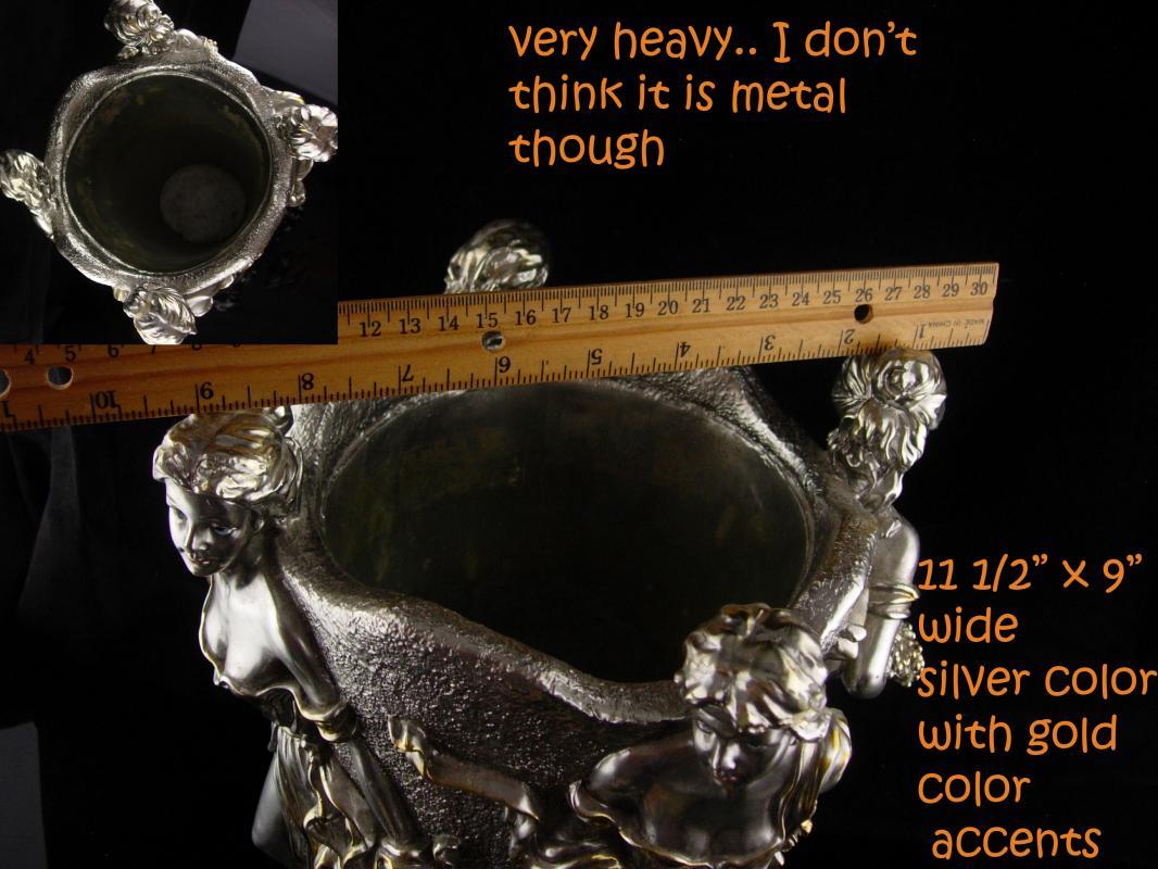 Vintage Goddess Vase - 4 seasons Urn - Horai silver bottle holder - Greek mythology - art nouveau women