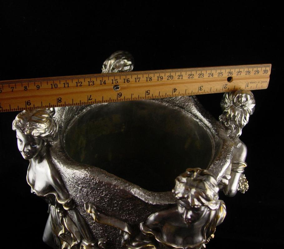 Vintage Goddess Vase - 4 seasons Urn - Horai silver bottle holder - Greek mythology - art nouveau women