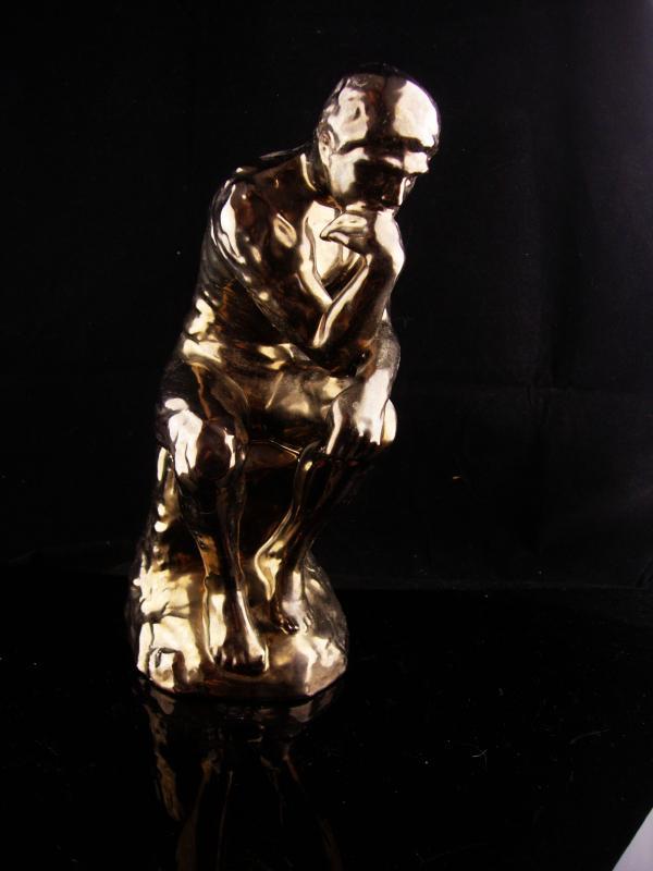 The thinker Statue - Vintage Nude french sculpture - graduation gift - bronze ceramic poet 11