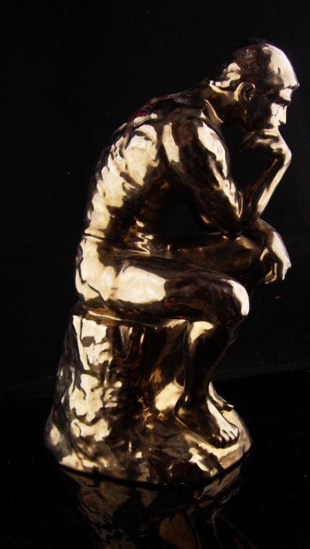 The thinker Statue - Vintage Nude french sculpture - graduation gift - bronze ceramic poet 11