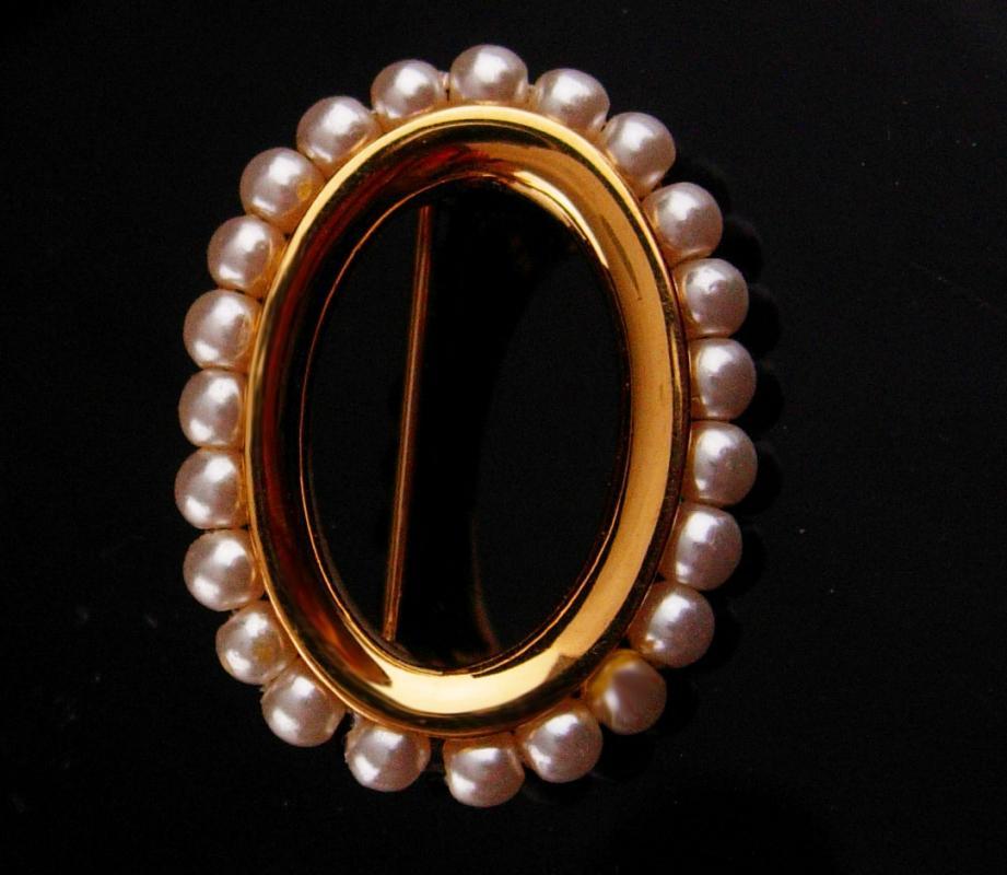 Edwardian pearl Brooch - Vintage Napier petite pin - estate jewelry - couture neck accessory - mother of the bride gift