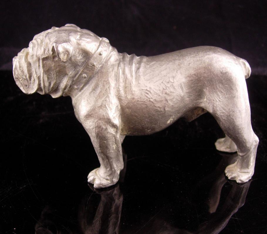Vintage Metal Bulldog sculpture - buckle collar - MACK Truck statue - marine College football mascot - Figural dog lover