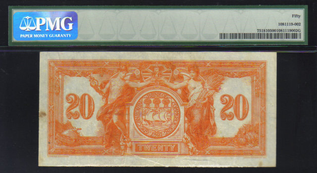 1935 $20 CANADIAN BANK OF COMMERCE PMG50 high