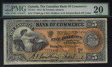 1912 $5 CANADIAN BANK OF COMMERCE PMG20