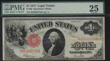 1917 $1 USA LEGAL TENDER speelman/white PMG25