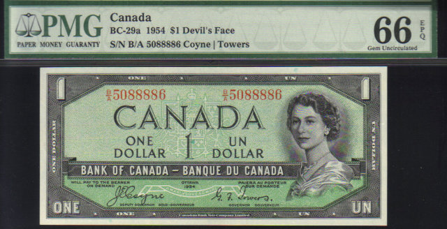 1954 $1 bank of canada