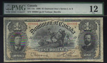 1898 $1 OUTWARD ones DOMINION OF CANADA PMG 12