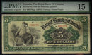 1909 $5 ROYAL BANK OF Canada ,papermoney