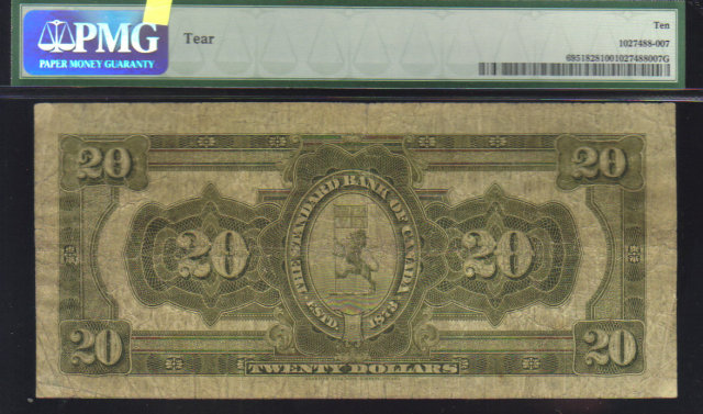 1919 $20 STANDARD BANK OF CANADA $20 PMG 10