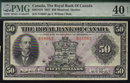 1927 $50 THE ROYAL BANK OF CANADA PMG EF 40